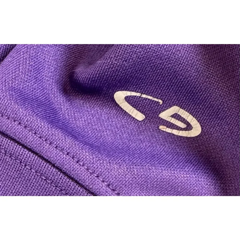 C9 Champion Duo Dry Women M Purple Ruched Full Zip Track Jacket Thumbholes Knit